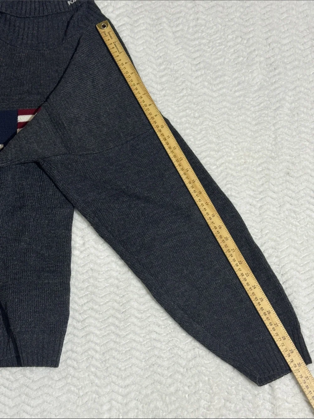 Vintage Ralph Lauren Polo Sport American Flag Turtleneck Knit Sweater Men Large